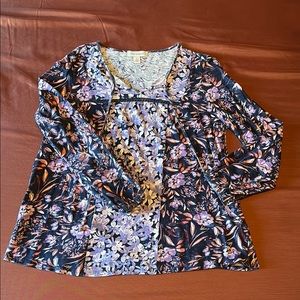 Vintage America Peasant Style Floral Top
